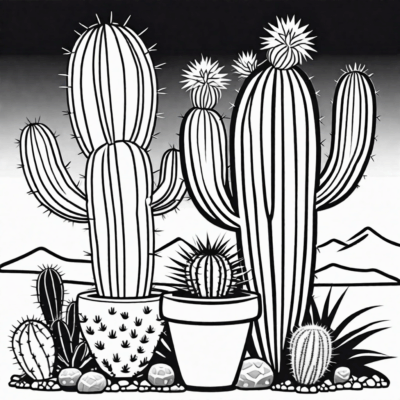 coloriage cactus