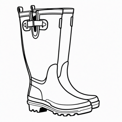 coloriage de bottes en caoutchouc