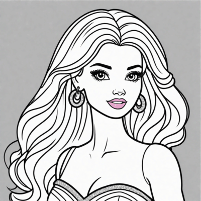 coloriage barbie à imprimer
