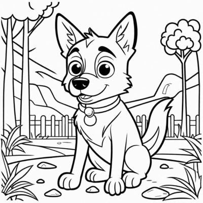 coloriage Bluey et Bingo