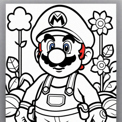 coloriage à imprimer Mario