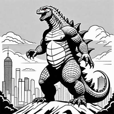 coloriage Godzilla