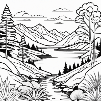 coloriage paysage