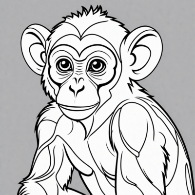 coloriage singe