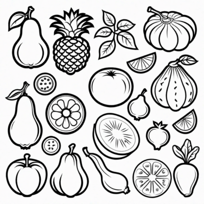 livre de coloriage fruits et légumes