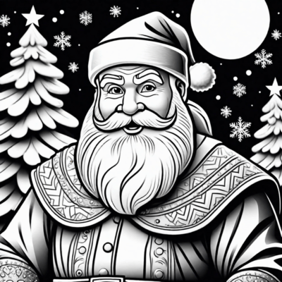 coloriage de Noël Père Noël