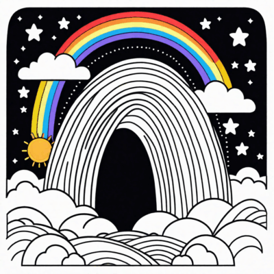 coloriage arc-en-ciel à imprimer