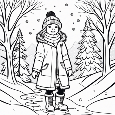 coloriage d’hiver à imprimer