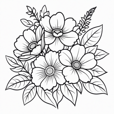 coloriages bouquets de fleurs