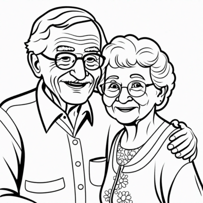 Coloriages pour mamie et papi
