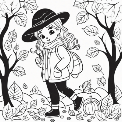 Feuilles d’automne à colorier pour enfants