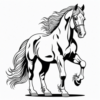 coloriages chevaux frison