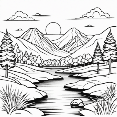 livres de coloriage paysages