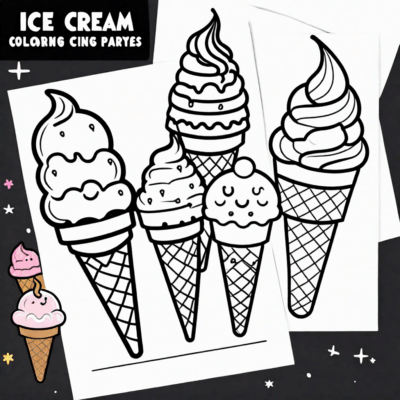 coloriages de glaces à imprimer