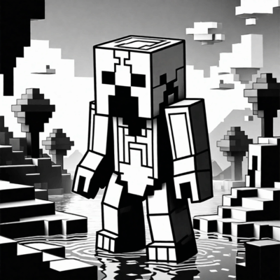 Coloriage créature Minecraft 303 pour enfants