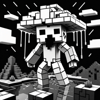 dessin de coloriage Minecraft Wither Storm