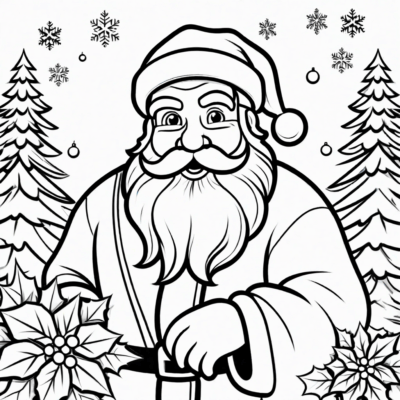 coloriages de Noël du Père Noël