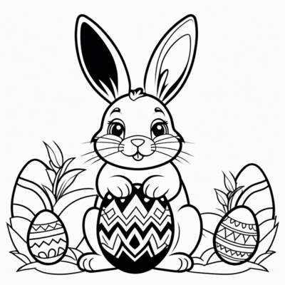 coloriages lapin de Pâques