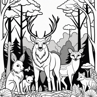 Forêt magique: animaux à colorier pour enfants