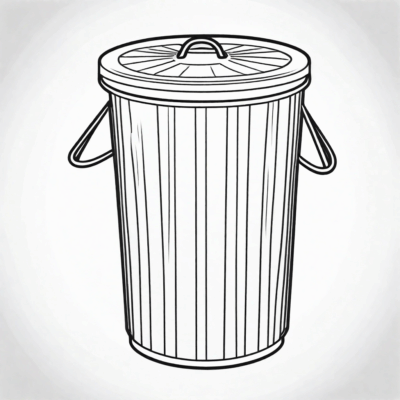 coloriage de la poubelle