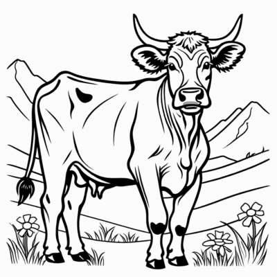coloriage de vache à imprimer