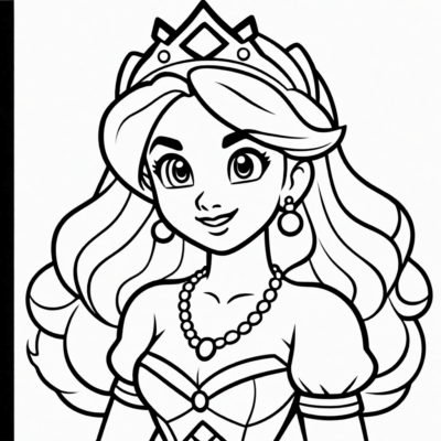 princesse Mario coloriage