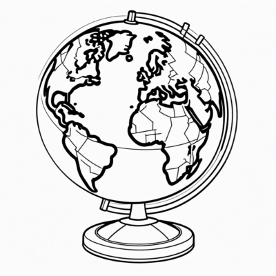 globe terrestre coloriage