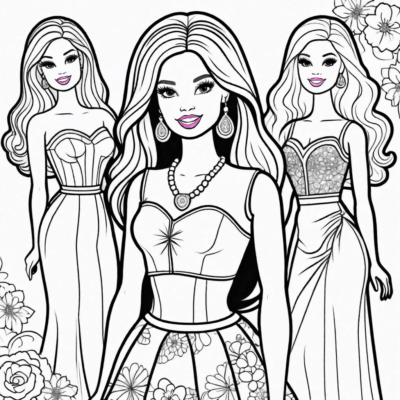 coloriage des poupées Barbie