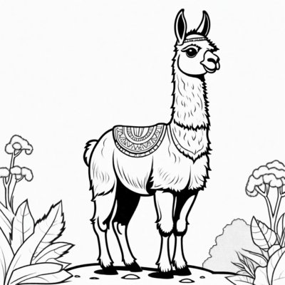 coloriage lama
