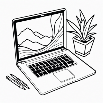 livre de coloriage d’ordinateur portable