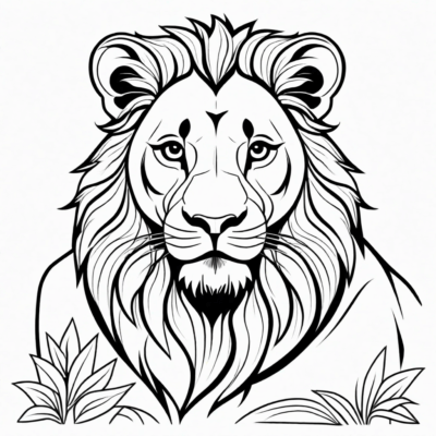 coloriage de lion à imprimer