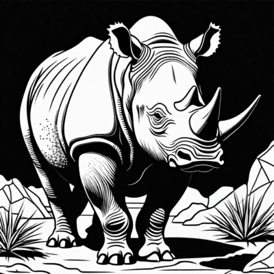 coloriage rhinocéros