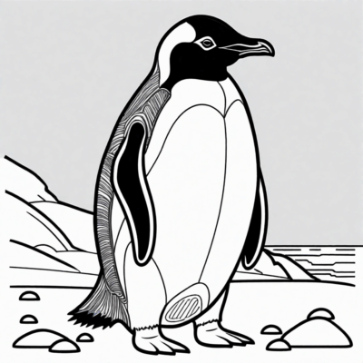 coloriage de pingouin à imprimer