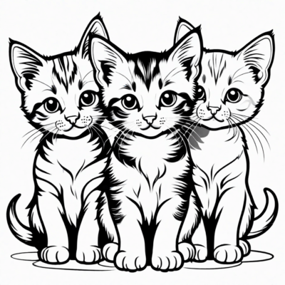 coloriage « petits chatons mignons »