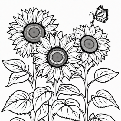 coloriage de tournesols
