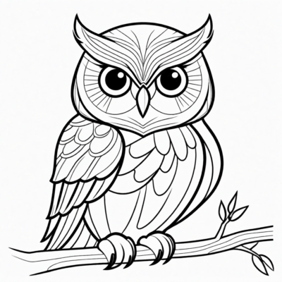 coloriage de hibou à imprimer