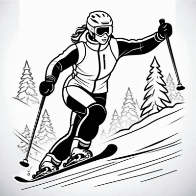 coloriages des sports d’hiver