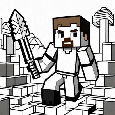 coloriage Steve Minecraft