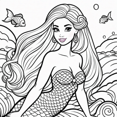 Sirène Barbie coloriage