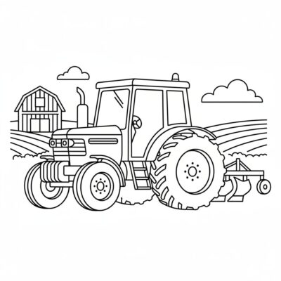 coloriage tracteur machines agricoles