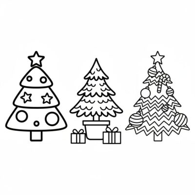 coloriages d&rsquo;arbres de Noël à imprimer