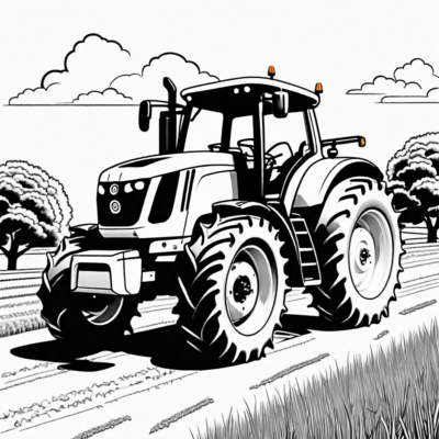 tracteur avec pulvérisateur coloriage