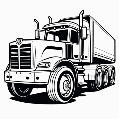 tracteur avec remorque coloriage