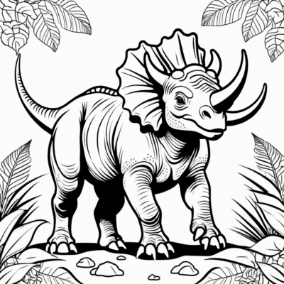 coloriage triceratops