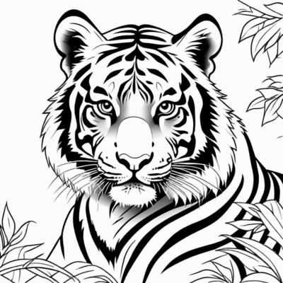 coloriage tigre à imprimer