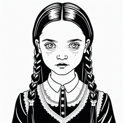 Coloriage Wednesday Addams
