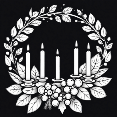couronne de l’Avent coloriage