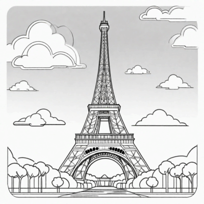 coloriage de la tour Eiffel