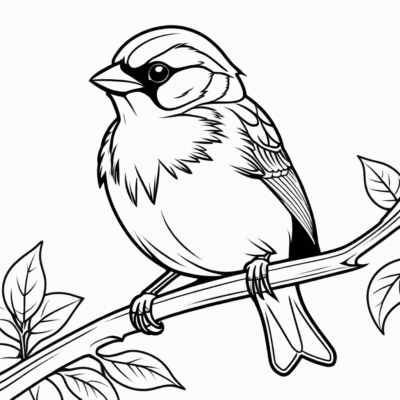 moineau coloriage