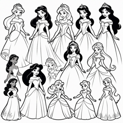 toutes les princesses Disney coloriages